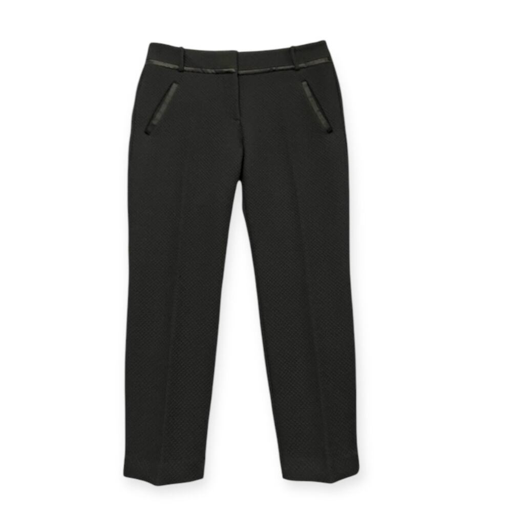 Ann Taylor Loft Women's Black Marisa Quilted Texture 26" Inseam Ankle Pants SZ 6
